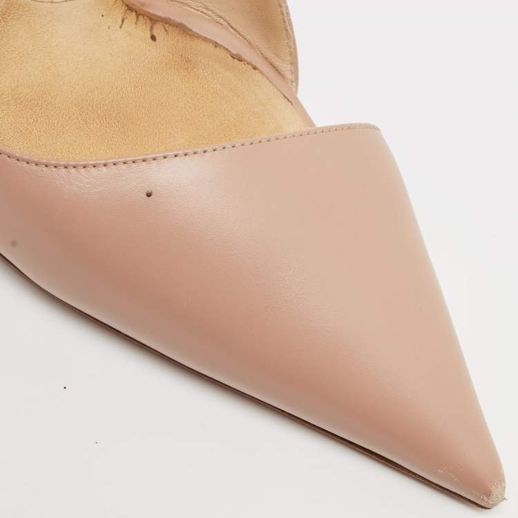 Pre Owned Dior Beige Leather Pointed Toe D moi Pumps Size 38