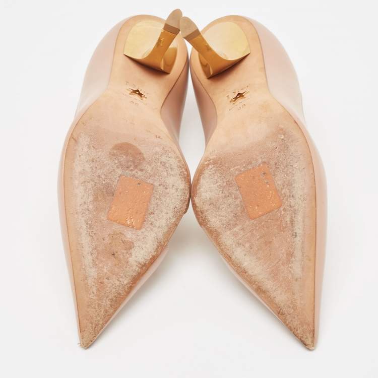Pre Owned Dior Beige Leather Pointed Toe D moi Pumps Size 38