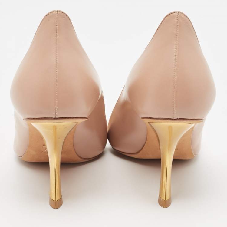 Pre Owned Dior Beige Leather Pointed Toe D moi Pumps Size 38