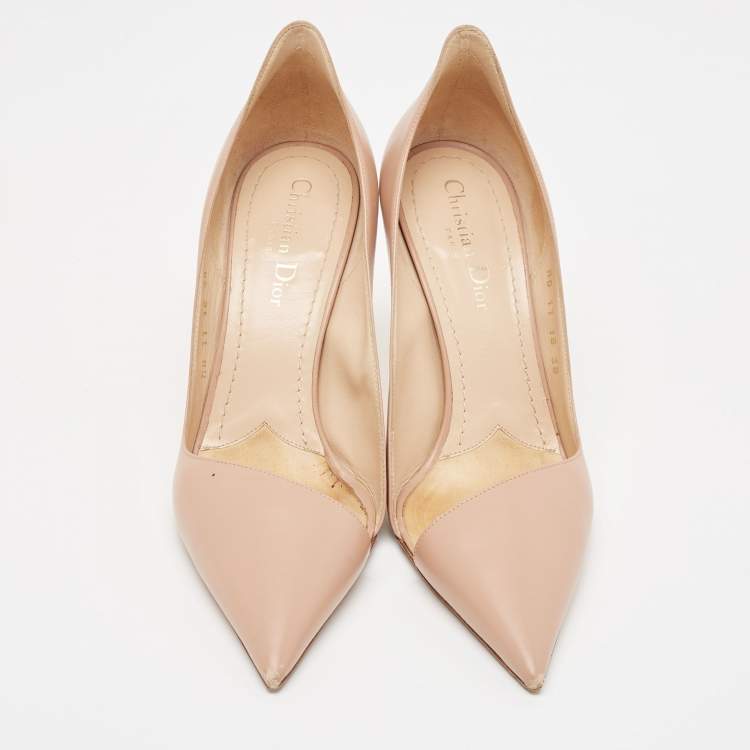 Pre Owned Dior Beige Leather Pointed Toe D moi Pumps Size 38