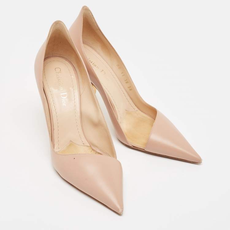 Pre Owned Dior Beige Leather Pointed Toe D moi Pumps Size 38