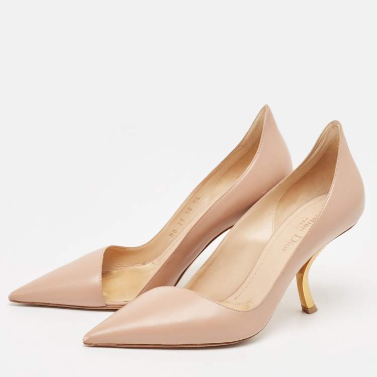 Pre Owned Dior Beige Leather Pointed Toe D moi Pumps Size 38