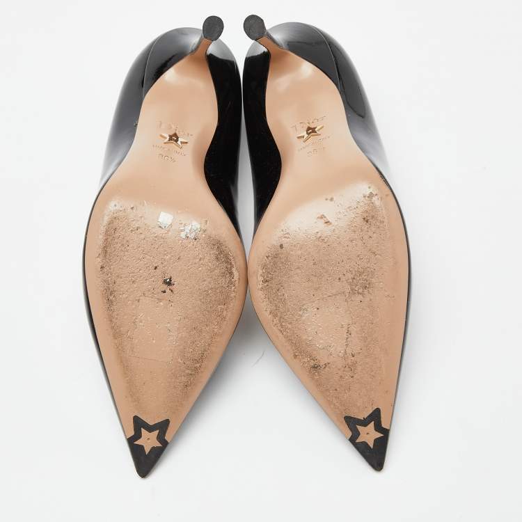Pre Owned Dior Black Patent Leather Pointed Toe Pumps Size 36.5