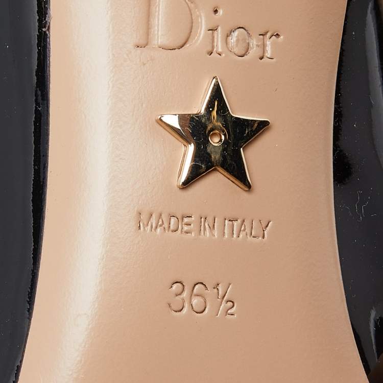 Pre Owned Dior Black Patent Leather Pointed Toe Pumps Size 36.5