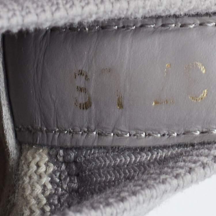 Pre Owned Dior Grey Fabric and Leather Walk'n'Dior High Top Sneakers Size 37