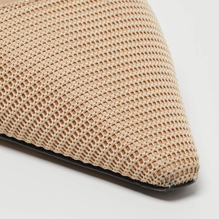 Pre Owned Dior Beige Canvas  J'Adior Slingback Pumps Size 38