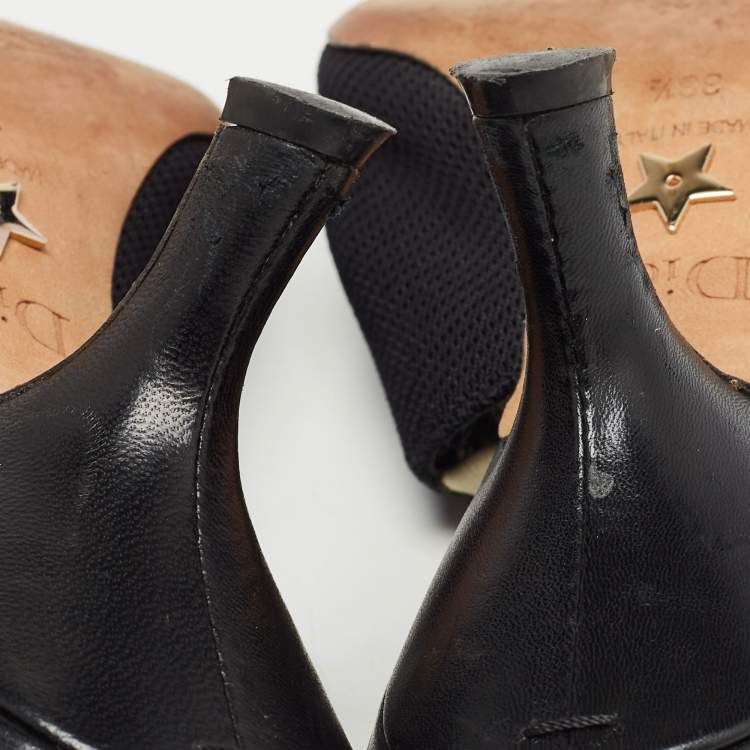 Pre Owned Dior Black Canvas J'Adior Slingback Pumps Size 38.5