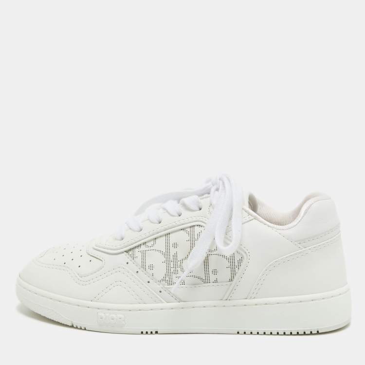 Pre Owned Dior White Leather  B27 Low Top Sneakers Size 37
