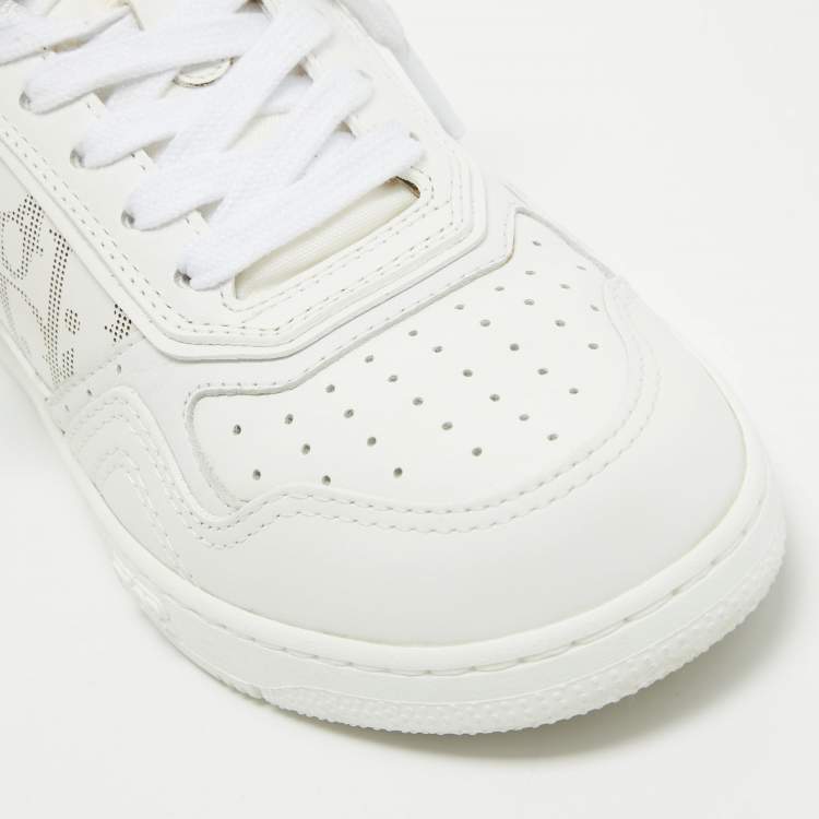 Pre Owned Dior White Leather  B27 Low Top Sneakers Size 37