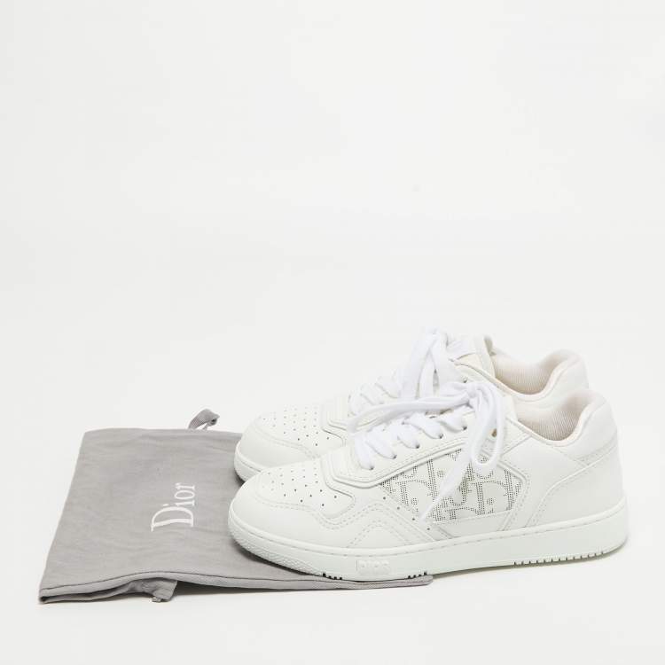 Pre Owned Dior White Leather  B27 Low Top Sneakers Size 37