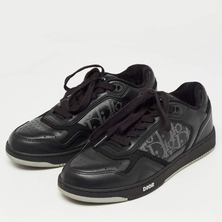 Pre Owned Dior Black Leather B27 Low Top Sneakers Size 37
