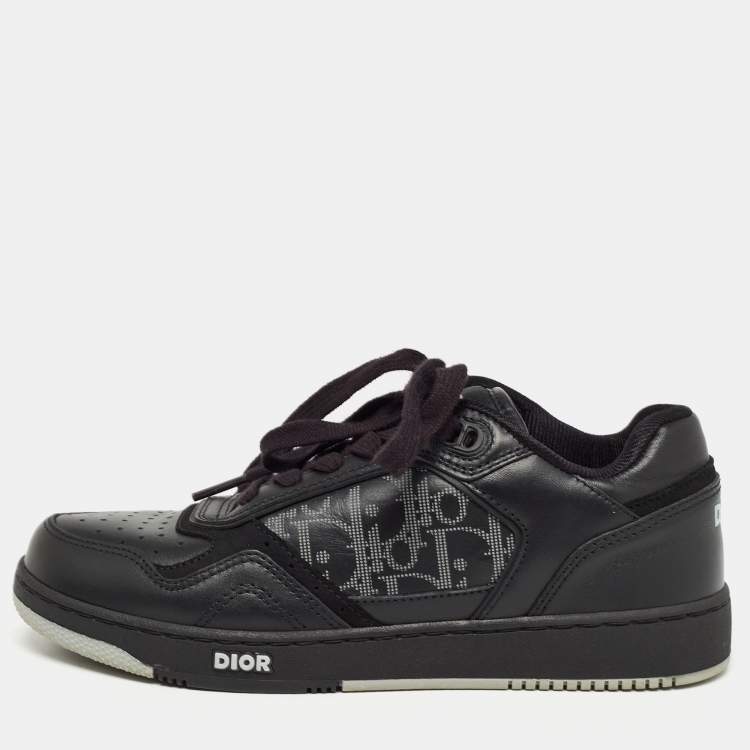 Pre Owned Dior Black Leather B27 Low Top Sneakers Size 37