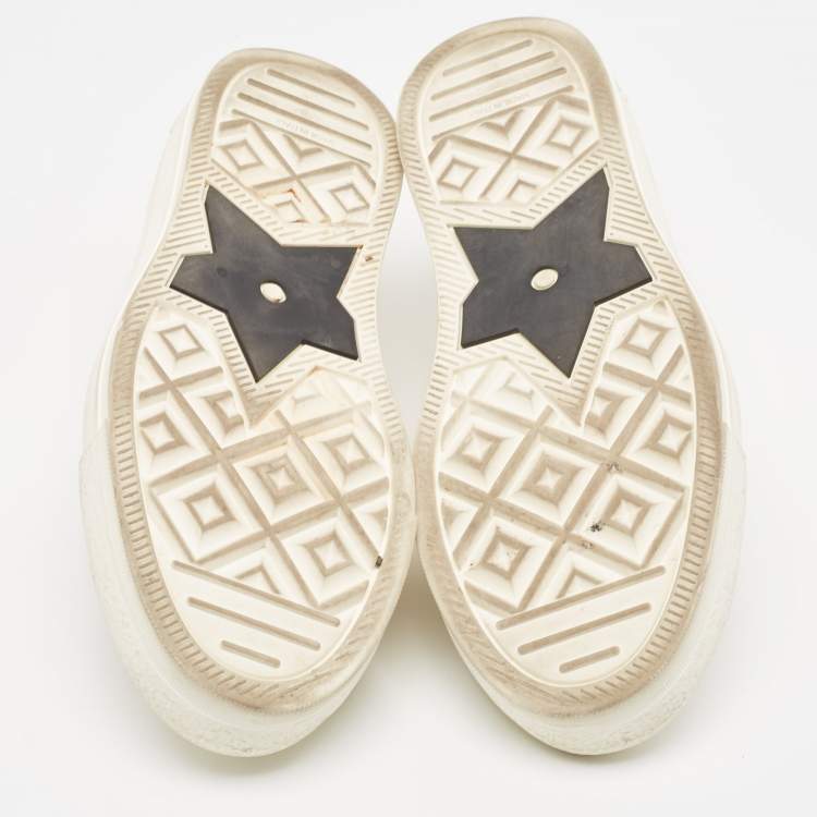 Pre Owned Dior Cream Canvas Walk'n'Dior Sneakers Size 37.5