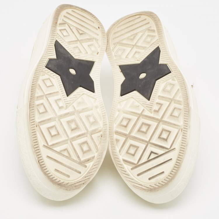 Pre Owned Dior Cream Canvas Walk'n'Dior Sneakers Size 37.5