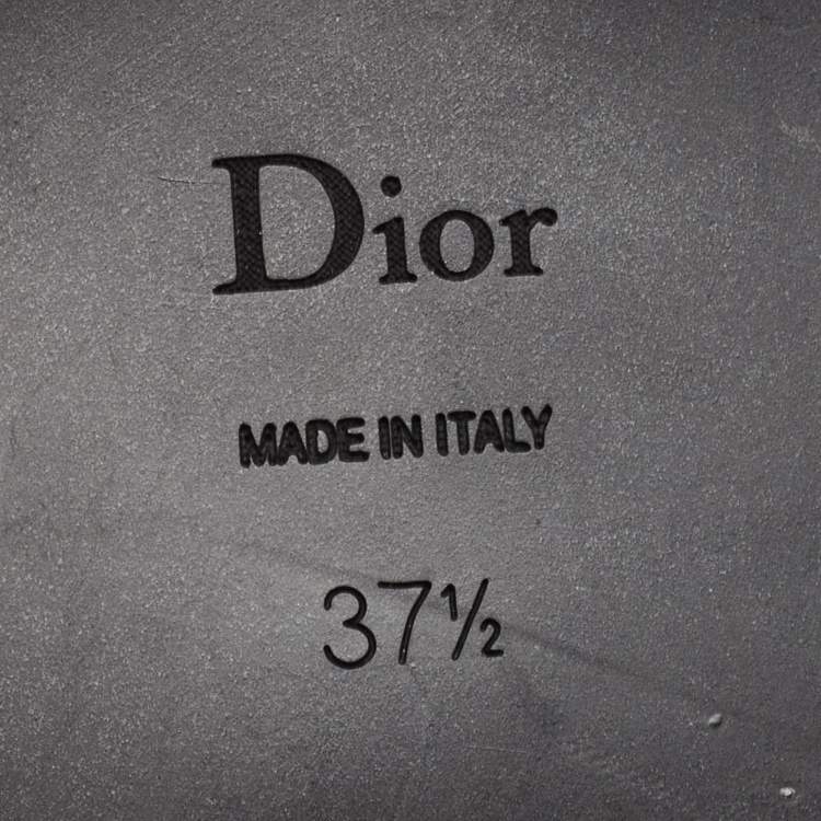 Pre Owned Dior Silver Leather Ranger Boots Size 37.5