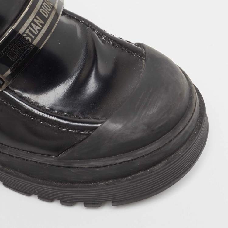 Pre Owned Dior Black Leather Slip On Loafers Size 36