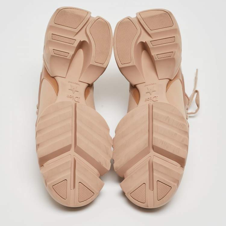 Pre Owned Dior Beige Neoprene and Leather D-Connect Sneakers Size 38
