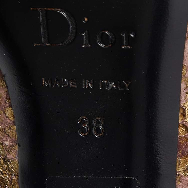 Pre Owned Dior Tri Color Suede and Python Peep Toe Pumps Size 38