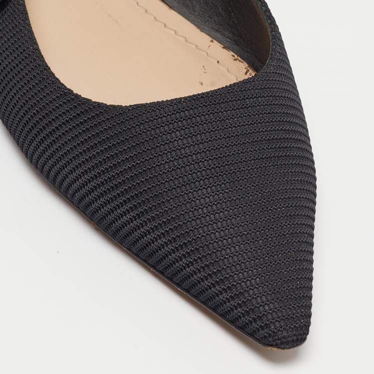 Pre Owned Dior Black Canvas J'Adior Slingback Flat Sandals Size 40