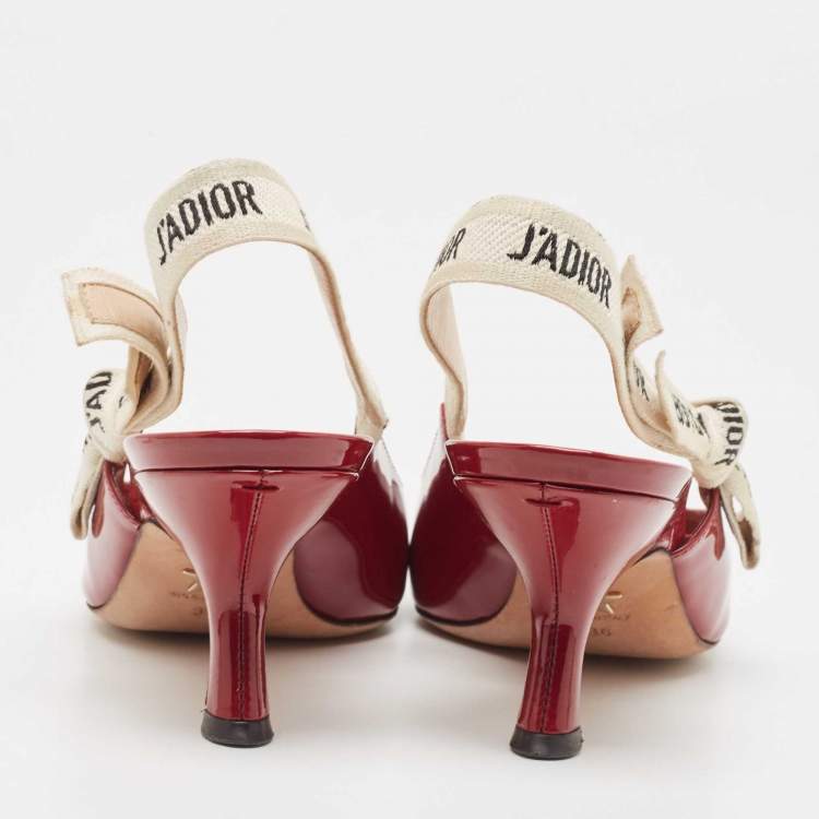 Pre Owned Dior Red Patent J'Adior Slingback Pumps Size 36