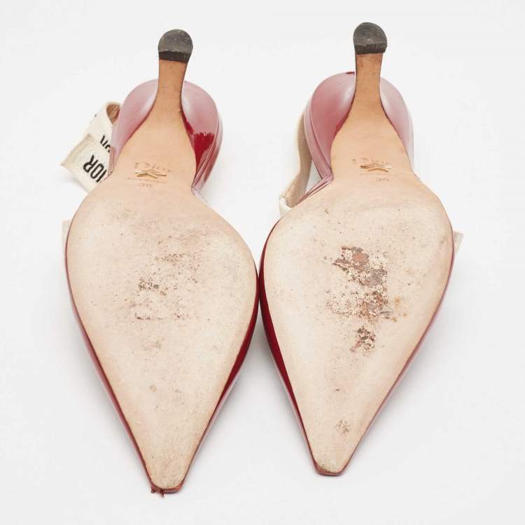 Pre Owned Dior Red Patent J'Adior Slingback Pumps Size 36