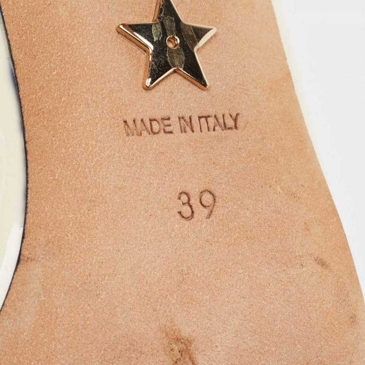 Pre Owned Dior Cream Patent Leather J'adior Slingback Pumps Size 39