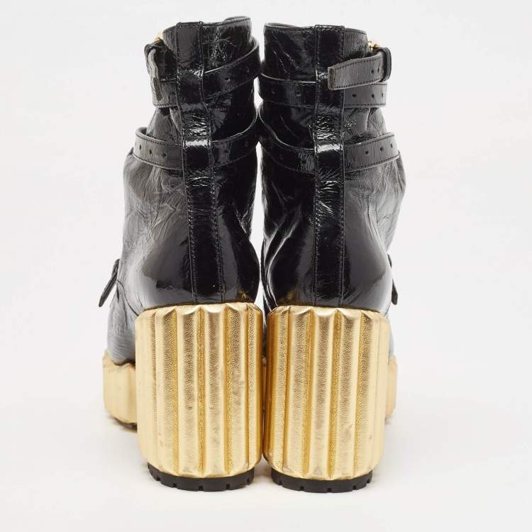 Pre Owned Dior Black Leather Mission Ankle Boots Size 37