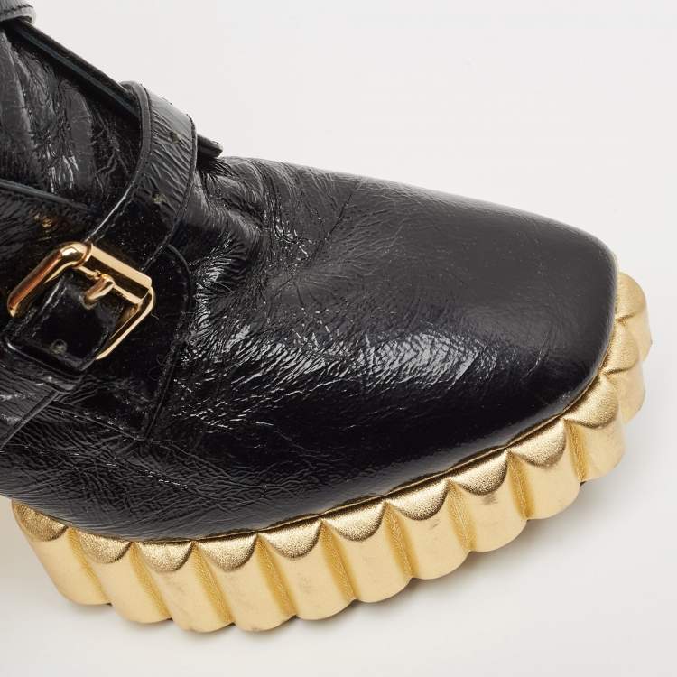 Pre Owned Dior Black Leather Mission Ankle Boots Size 37