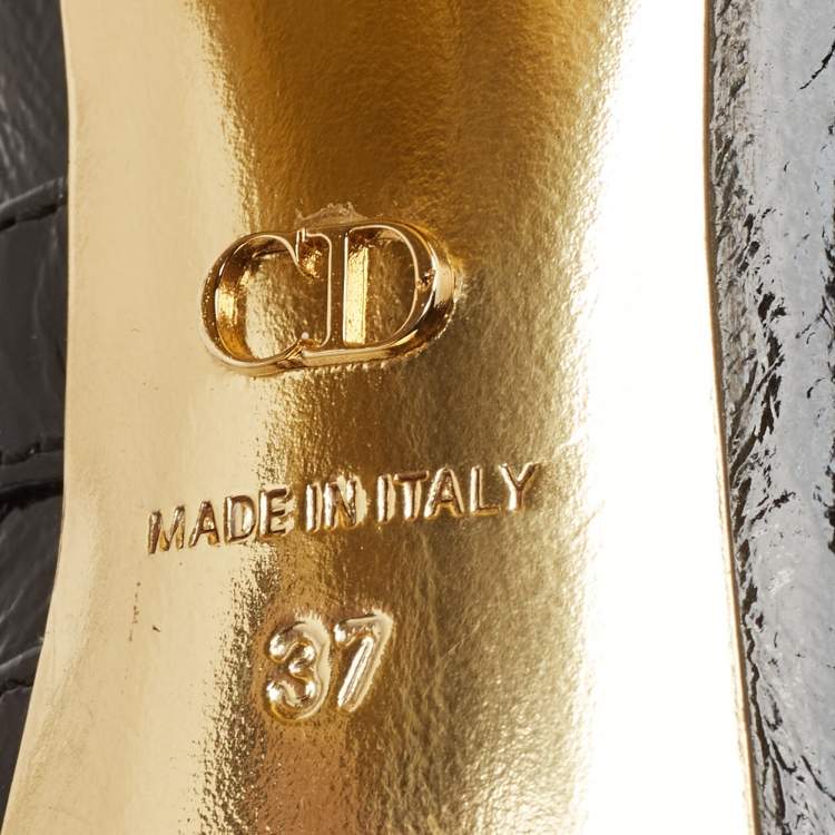 Pre Owned Dior Black Leather Mission Ankle Boots Size 37