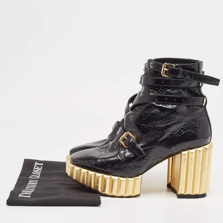 Pre Owned Dior Black Leather Mission Ankle Boots Size 37