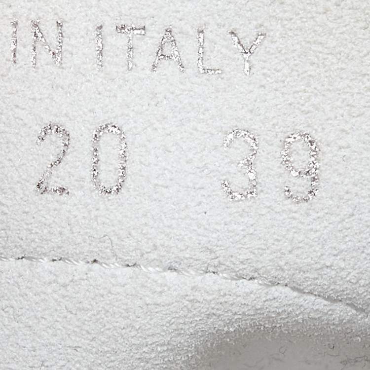 Pre Owned Dior White Oblique Mesh and Rubber B23 Low Top Sneakers Size 39