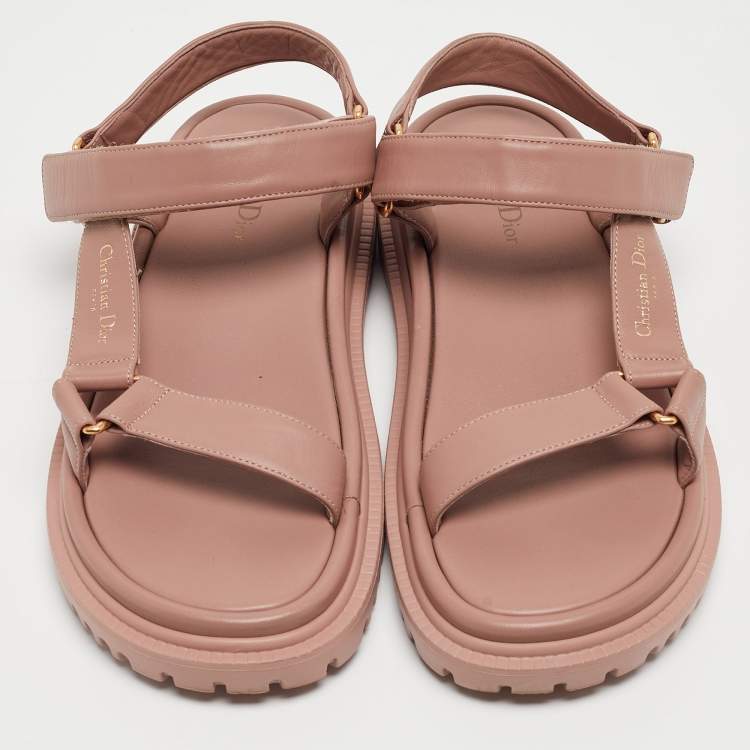 Pre Owned Dior Pink Leather D-Wave Sandals Size 40