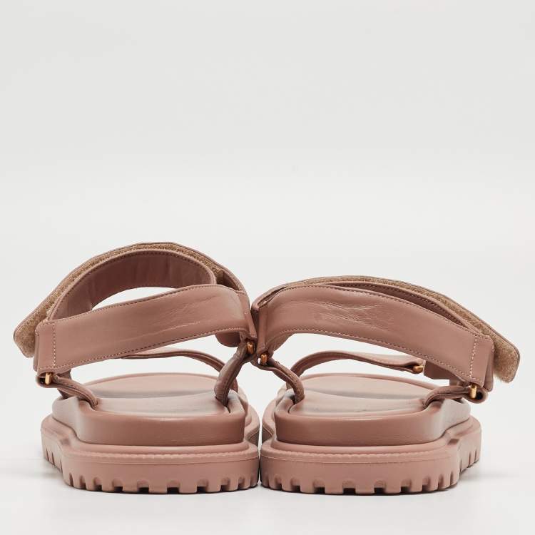 Pre Owned Dior Pink Leather D-Wave Sandals Size 40