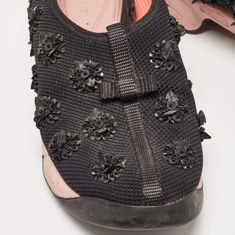 Pre Owned Dior Black Mesh Fusion Low Top Sneakers Size 37