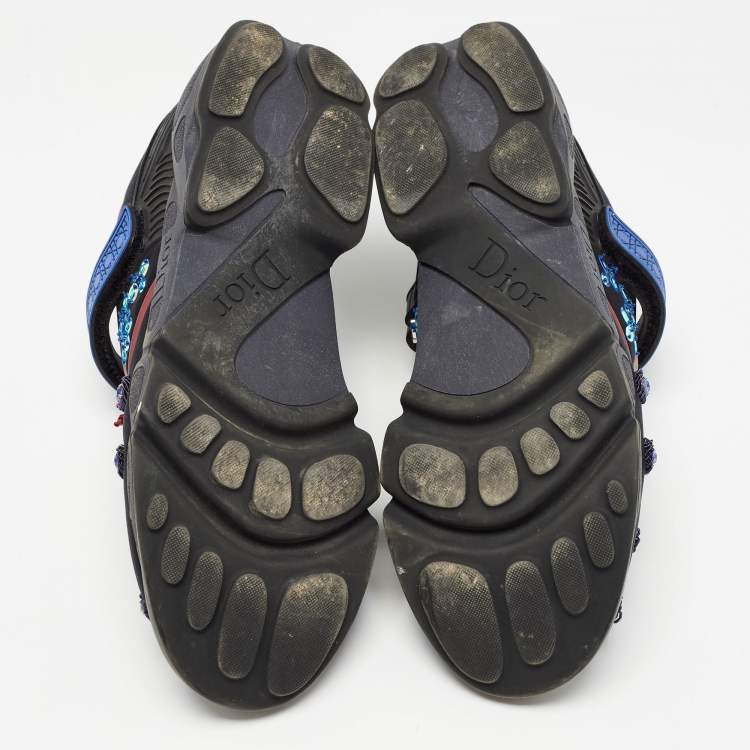 Pre Owned Dior Black Neoprene and Mesh Embellished Fusion Sneakers Size 39