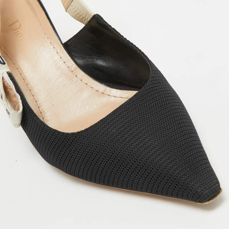 Pre Owned Dior Black Technical Fabric J'adior Slingback Pumps Size 40