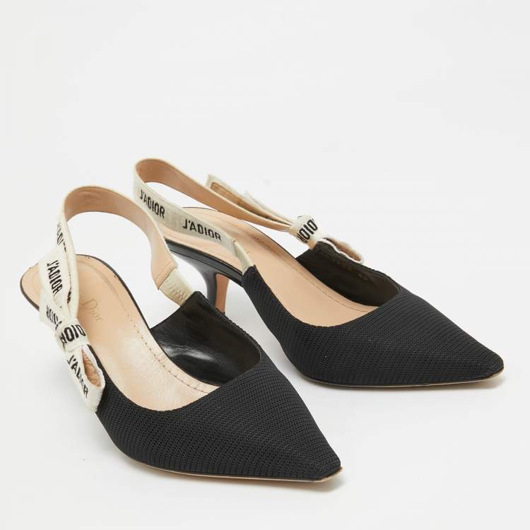 Pre Owned Dior Black Technical Fabric J'adior Slingback Pumps Size 40