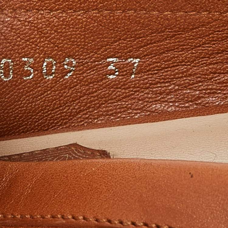 Pre Owned Dior Orange Leather Slip On Loafers Size 37