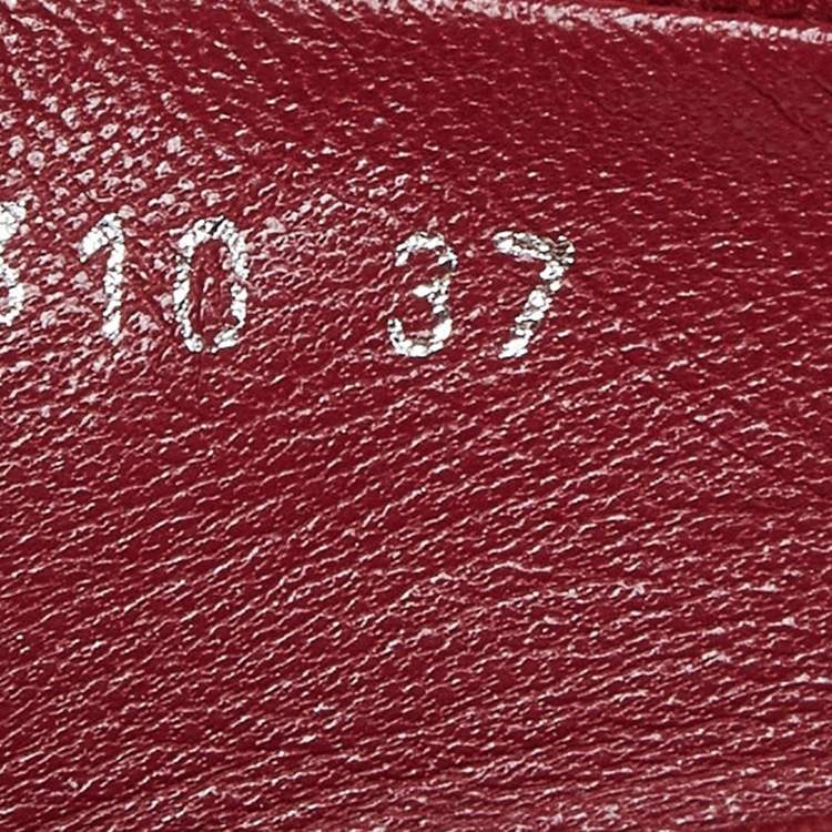 Pre Owned Dior Red Leather Buckle Ballet Flats Size 37