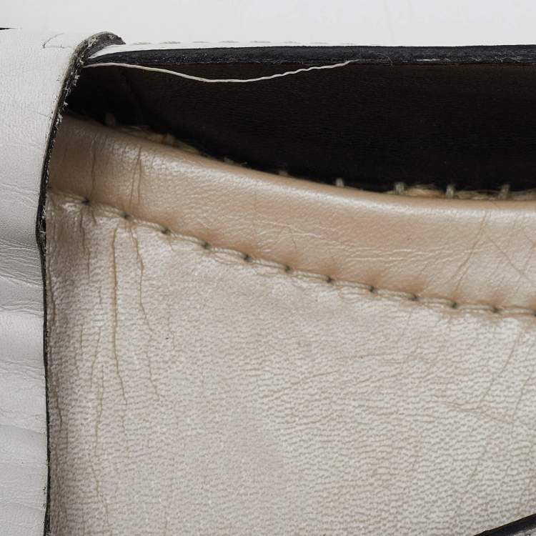 Pre Owned Dior White Laser Cut Leather Flower Applique Flore Flat Espadrilles Size 39