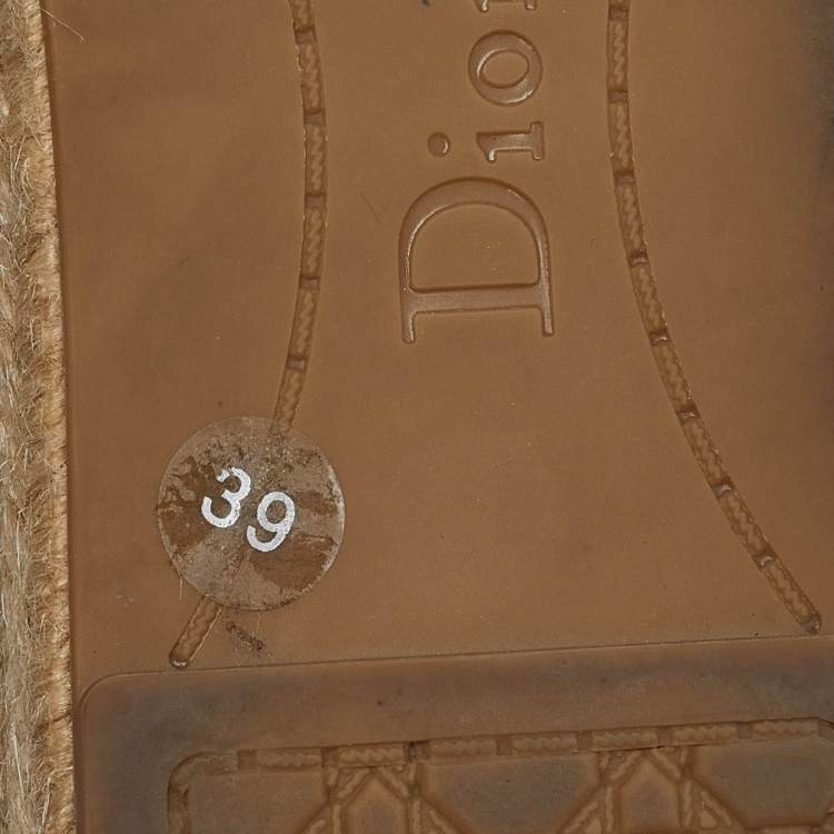 Pre Owned Dior White Laser Cut Leather Flower Applique Flore Flat Espadrilles Size 39