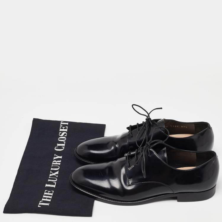 Pre Owned Dior Black Leather Lace Up Derby Size 37.5