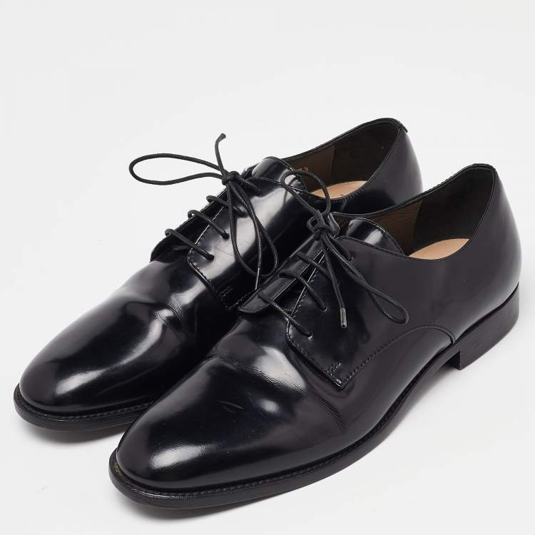 Pre Owned Dior Black Leather Lace Up Derby Size 37.5