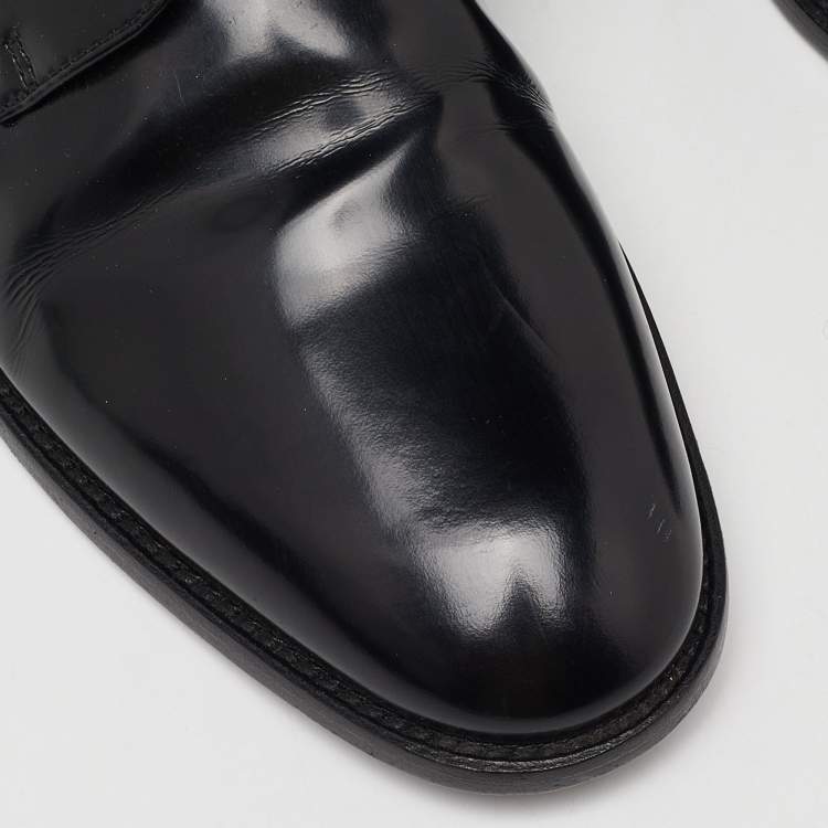 Pre Owned Dior Black Leather Lace Up Derby Size 37.5