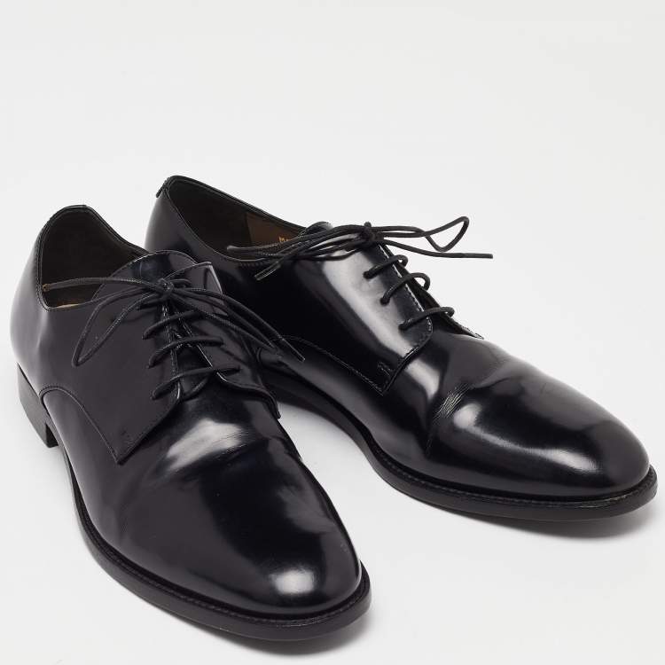 Pre Owned Dior Black Leather Lace Up Derby Size 37.5