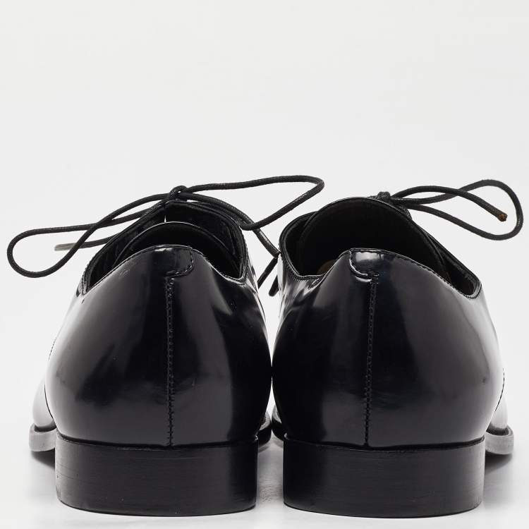 Pre Owned Dior Black Leather Lace Up Derby Size 37.5
