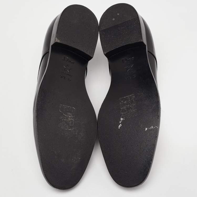 Pre Owned Dior Black Leather Lace Up Derby Size 37.5