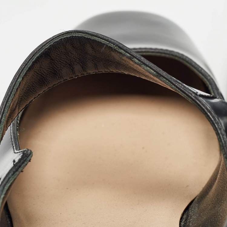 Pre Owned Dior Black Leather Mary Jane Ballet Flats Size 38