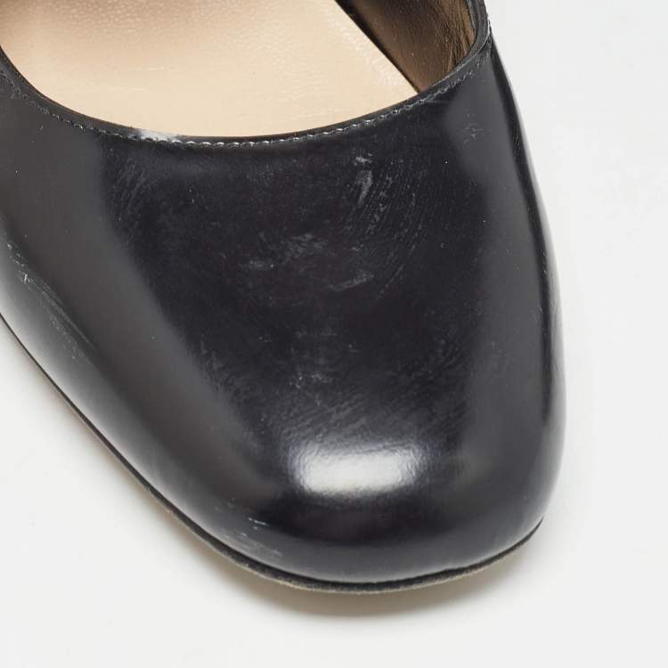 Pre Owned Dior Black Leather Uniform Mary Jane Pumps Size 35.5 