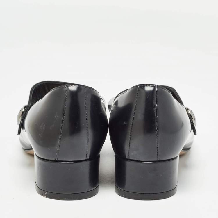 Pre Owned Dior Black Leather Uniform Mary Jane Pumps Size 35.5 